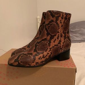 Rag & Bone Aslen Snake Print Mid Booties